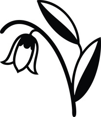 Minimalist Floral Emblem Design of Buttercup, Borage, and Other Blooming Flowers