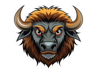 Evil vector illustration of a scary bull head with tribal and gothic design elements, hinting at a demonic monster