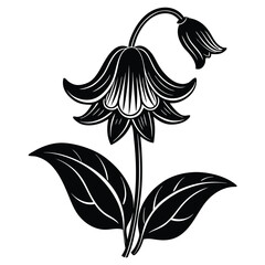 Minimalist Floral Emblem Design of Buttercup, Borage, and Other Blooming Flowers