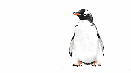 Fototapeta premium drawing penguin illustration