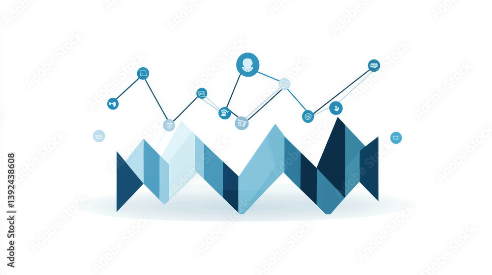 Aufkleber data analytics visualization tech environment graphic design digital landscape modern perspective in