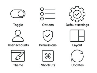 Essential user interface linear icons set for web and app design