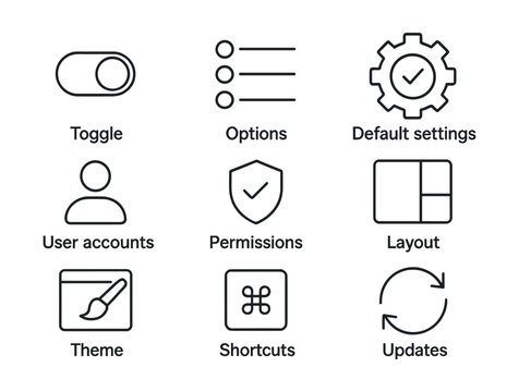 Essential user interface linear icons set for web and app design