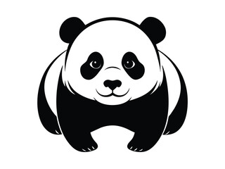 Cute baby panda bear vector illustration, a fun cartoon animal character from Asia