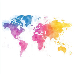 Obraz premium Global map illustration digital art colorful world representation creative design aerial view cartography concept