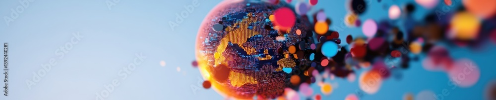 Aufkleber Quantum Consciousness Visualization Transformative Global Identity Mapping with Fluid Neurological Interconnection - Innovative Digital Neuroscience and Emerging Cognitive Design