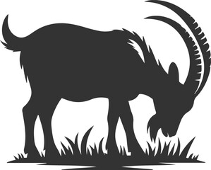 Silhouette of a goat animal vector