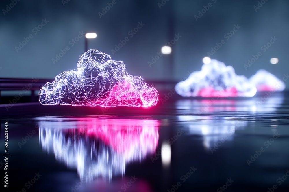 Poster business technology incorporates cloud computing, digital communication, and networking, with global