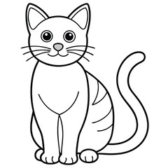 Cat Line Art Vector Illustration

