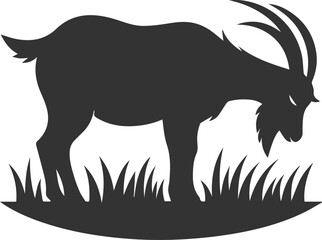 Silhouette of a goat animal vector