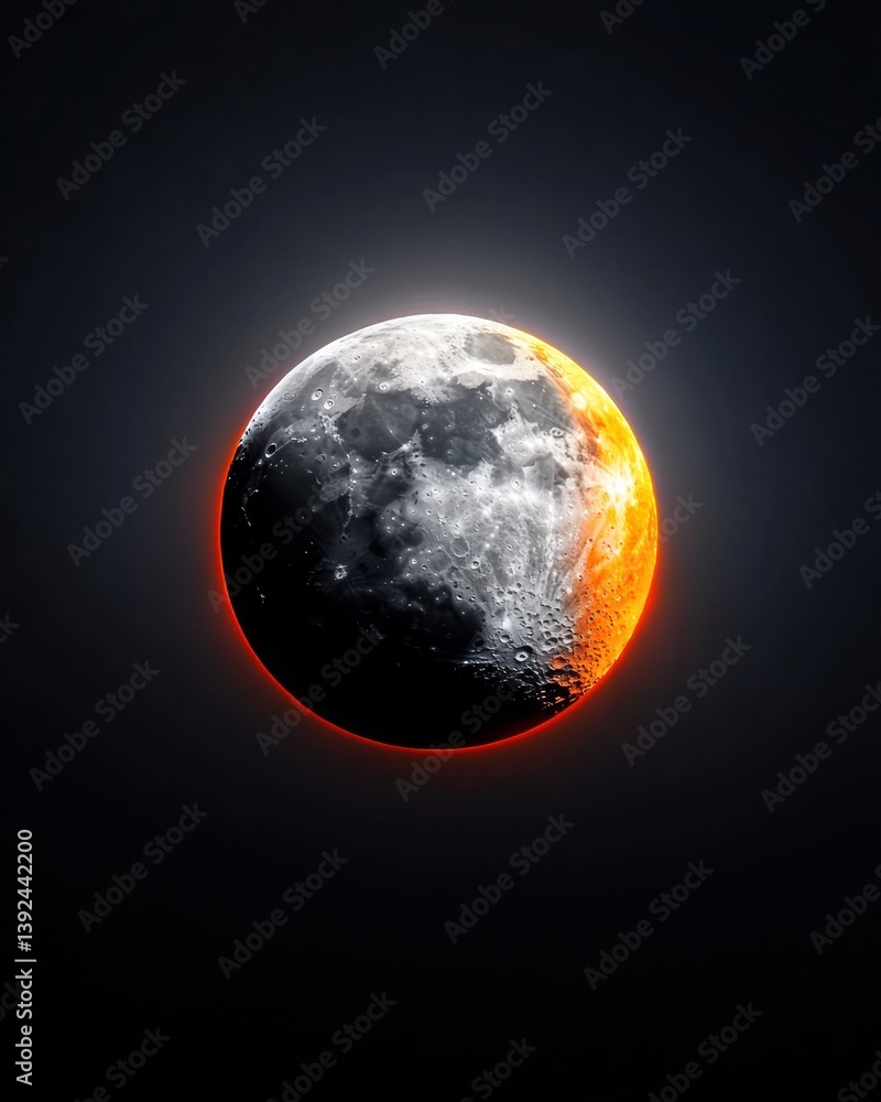Poster celestial metamorphosis ultra-hd blood moon eclipse visualization - immersive astronomical experienc