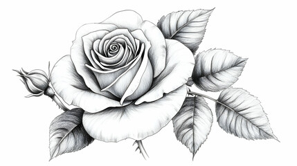 rose drawing real illustration