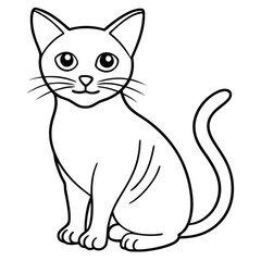 Cat Line Art Vector Illustration

