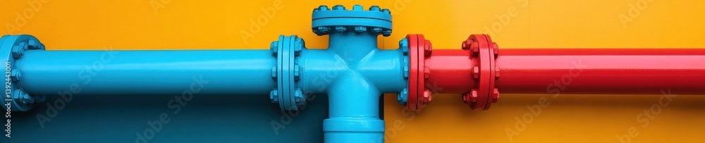Leinwandbilder Hyper-Modular Industrial Flow Management Vibrant Smart Infrastructure Design Revealing Next-Gen Engineering Precision and Operational Optimization