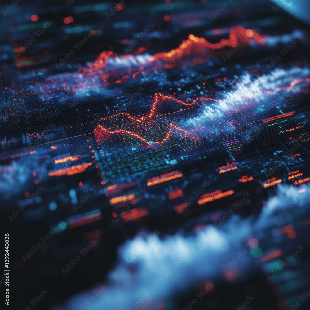Aufkleber Cyberpunk Data Visualization Immersive Climate Analytics Dashboard Revealing Next-Gen Predictive Weather Modeling in Ultra-High Definition
