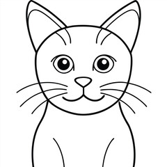 Cat Line Art Vector Illustration

