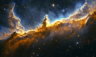 Fototapeta premium Cosmic Cliffs Celestial Nebulas Fiery Glow.