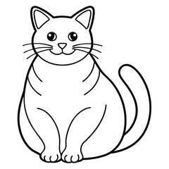 Cat Line Art Vector Illustration

