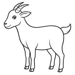 coloring page vector illustration of cute goat