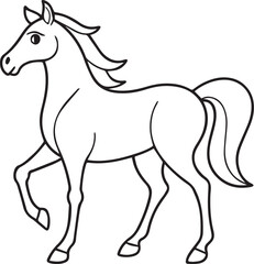 Obraz premium horse vector illustration coloring page