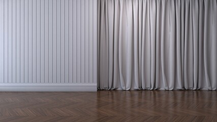 Empty room with wall background. 3D illustration, 3D rendering	