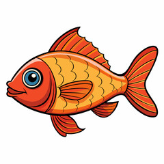 vector illustration of a goldfish