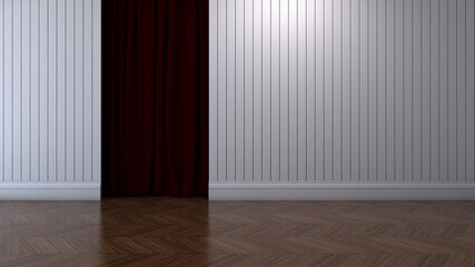 Empty room with wall background. 3D illustration, 3D rendering	