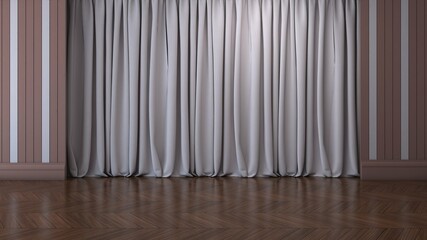 Empty room with wall background. 3D illustration, 3D rendering	