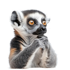 Lemur png curious lemur png exotic primate png big-eyed lemur portrait png jungle animal png transparent background image