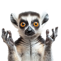 Lemur png curious lemur png exotic primate png big-eyed lemur portrait png jungle animal png transparent background image