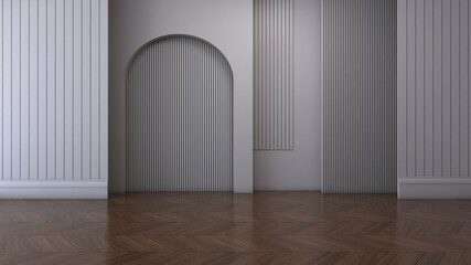 Empty room with wall background. 3D illustration, 3D rendering	