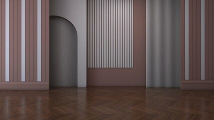 Empty room with wall background. 3D illustration, 3D rendering	
