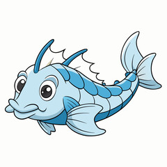 blue fish cartoon