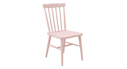 Isolated Pink Wooden Chair