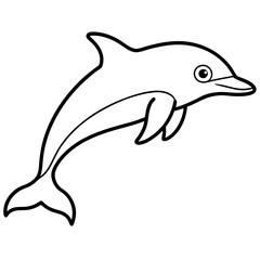 Single-Line Dolphin Illustration Vector