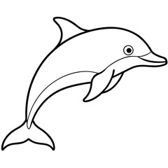 Single-Line Dolphin Illustration Vector