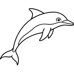 Single-Line Dolphin Illustration Vector
