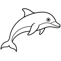 Single-Line Dolphin Illustration Vector