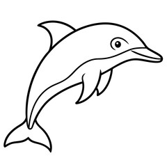 Single-Line Dolphin Illustration Vector