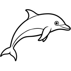 Single-Line Dolphin Illustration Vector