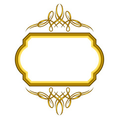 Vintage swirling frame. Retro decorative curling vignette.