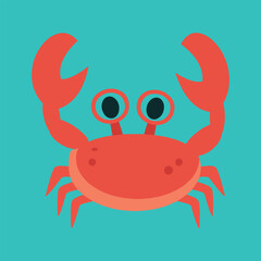 Cute Red Crab Cartoon Illustration.