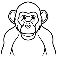 Sleek Chimpanzee Outline Illustration