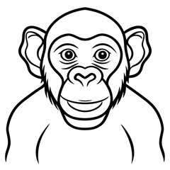 Sleek Chimpanzee Outline Illustration