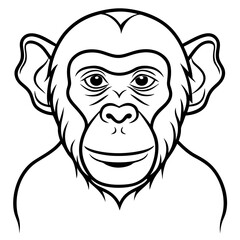 Sleek Chimpanzee Outline Illustration
