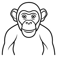 Sleek Chimpanzee Outline Illustration