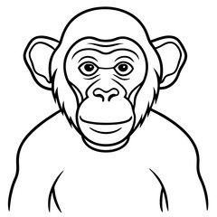 Sleek Chimpanzee Outline Illustration