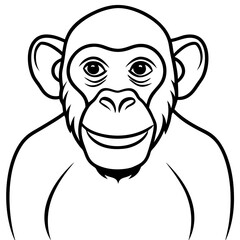 Sleek Chimpanzee Outline Illustration