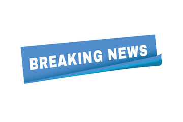 Breaking news banner vector modern sticker icon, label design. Advertising template.