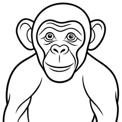 Sleek Chimpanzee Outline Illustration